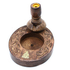 Small Mango Wood Backflow Burner - Brass Buddha – view 6