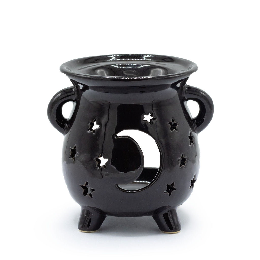 Ceramic Oil Burner - Moon & Stars Cutout - Black – view 2