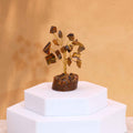 Tiger Eye Mini Gemstone Tree on Wood Base, 15 Stones