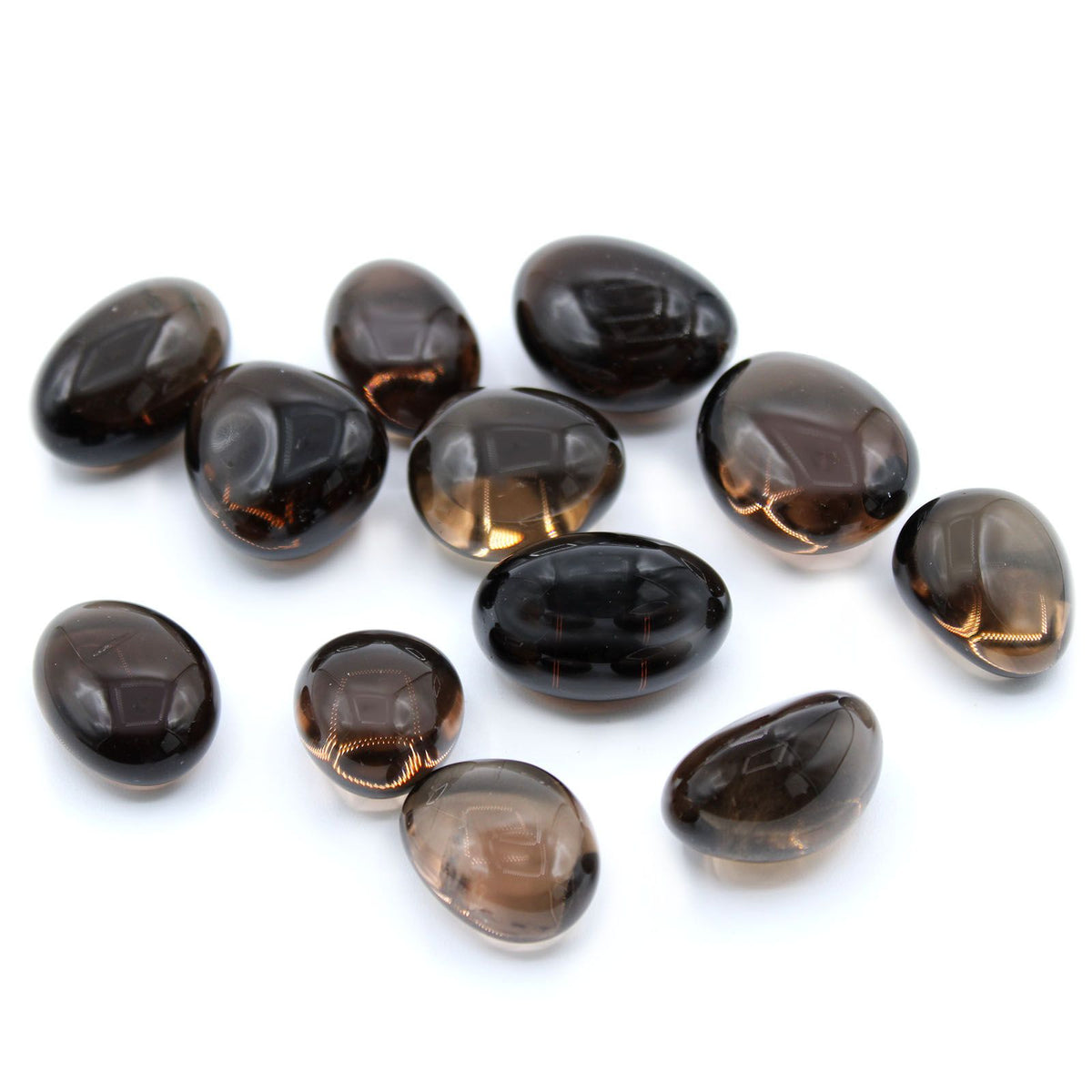Pack of 24 Smoky Quartz Irradiated Tumble Stones Large