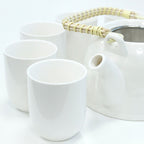 Ceramic Herbal Teapot Set with 6 Cups - Classic White – view 3