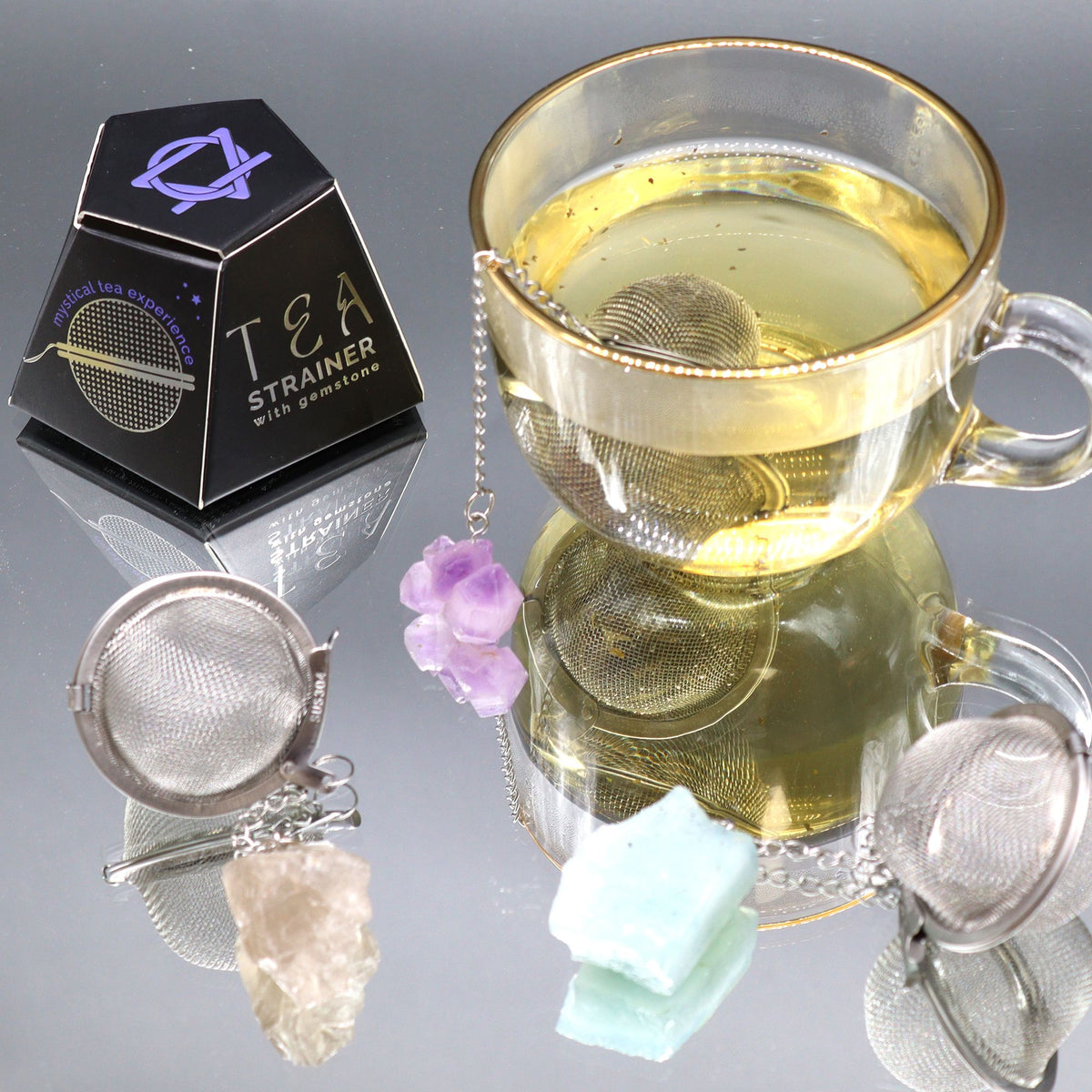 Green Aventurine Crystal Tea Strainer – view 5
