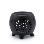 Squat Pot Oil Burner Flower Burst - Matt Black – view 2