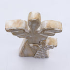 Mango Wood Angel in Angel - Whitewash, 15cm – view 7