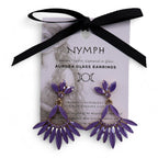 Nymph Lavender Long Drop Glass Earrings – view 5