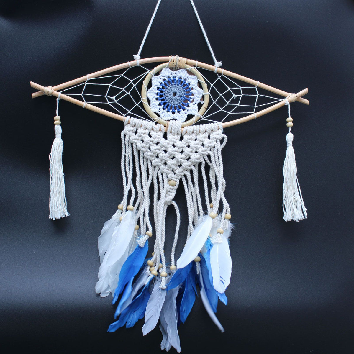 Small Macrame Eye Dream Catcher - Assorted Colours – view 3