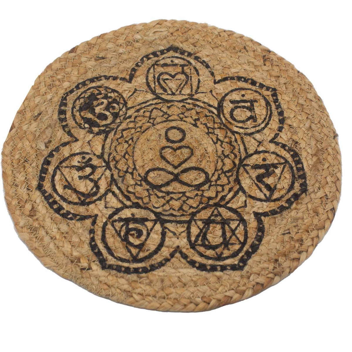 Jute Place Mat, Chakra Print, 30cm