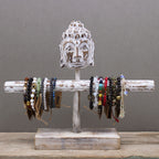 Single Branch and Buddha Jewellery Stand - Whitewash