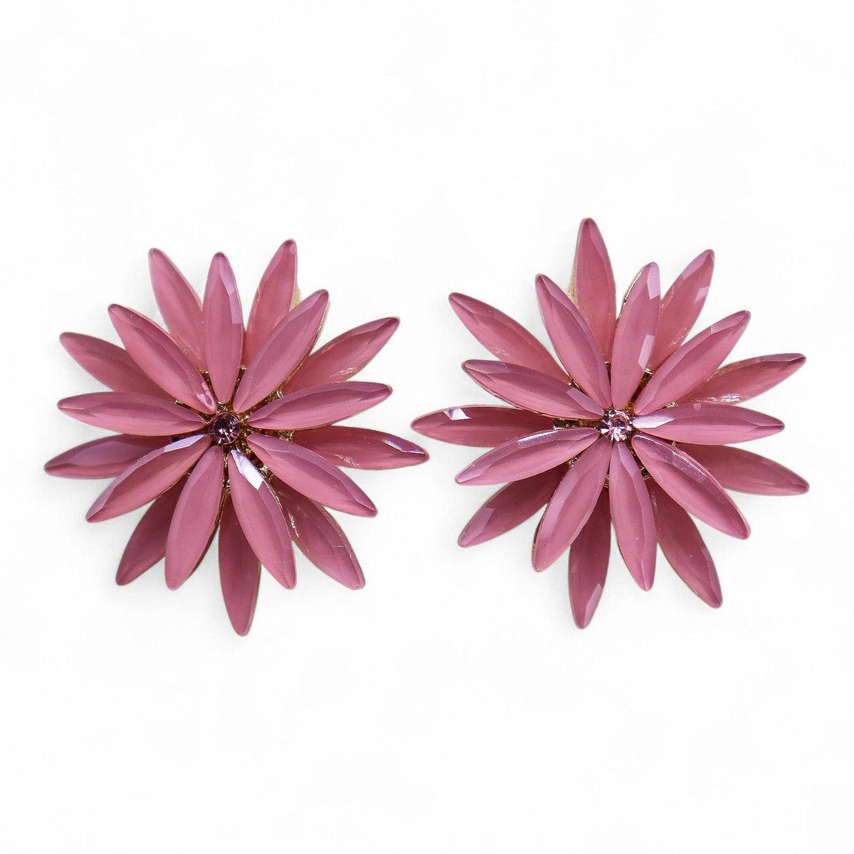 Soft Pink Vintage Glass Flowers Earrings – view 6
