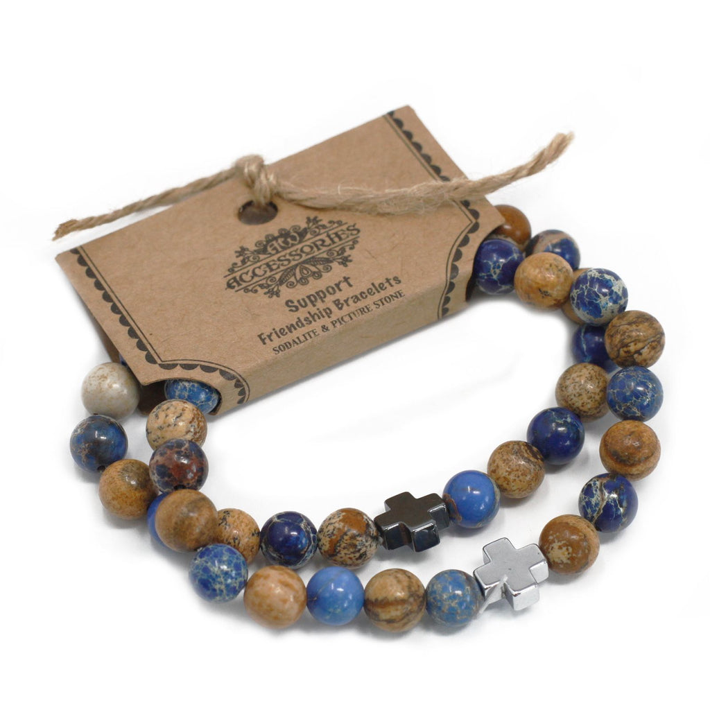 Support Friendship Bracelet Set - Sodalite & Picture Stone – view 8