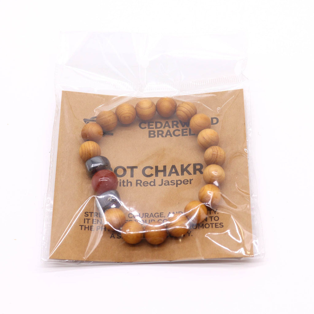 Cedarwood Root Chakra Bangle with Red Jasper – view 2