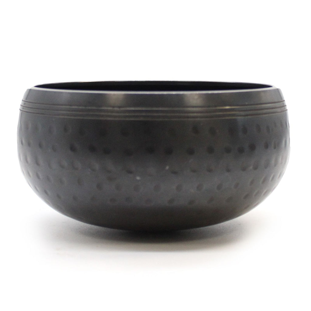 Small Black Beaten Singing Bowl - 14cm