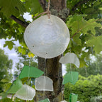 Recycled Glass Drop Wind Chime - Green & White – view 5