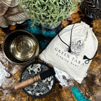 Hand Beaten & Engraved Singing Bowl Gift Set - Green Tara 14cm – view 3