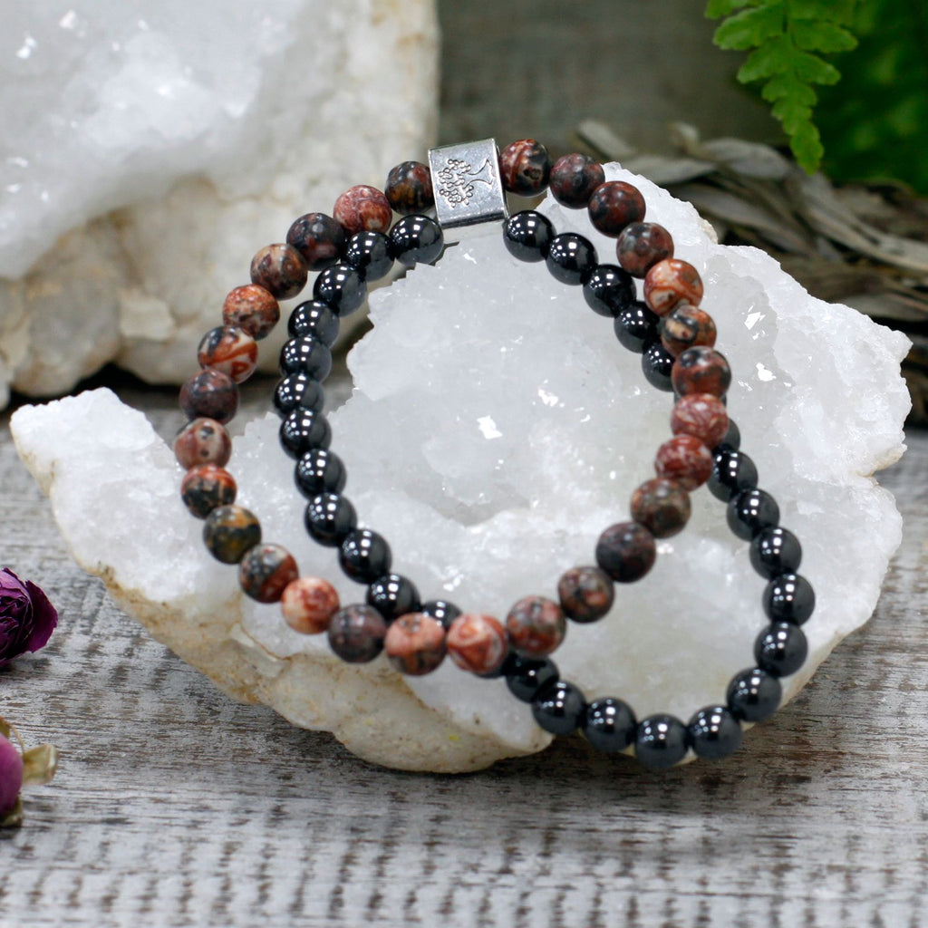 Magnetic Leopard Skin Jasper Gemstone Bracelet – view 2