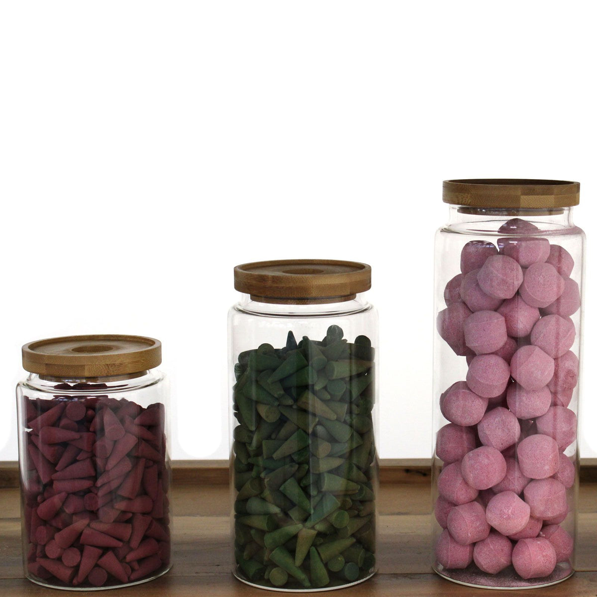 Cottage Glass Storage Jar with Bamboo Lid - 20 cm – view 2