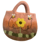 Sun Flower & Bees Felted Wool Bag - 35x27cm – view 4