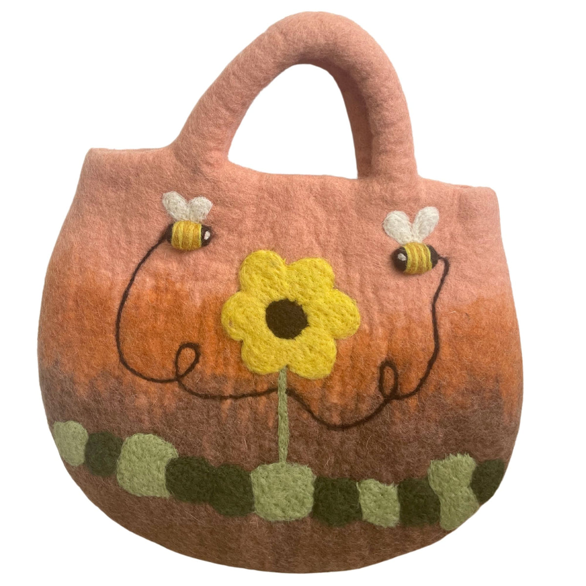 Sun Flower & Bees Felted Wool Bag - 35x27cm – view 4
