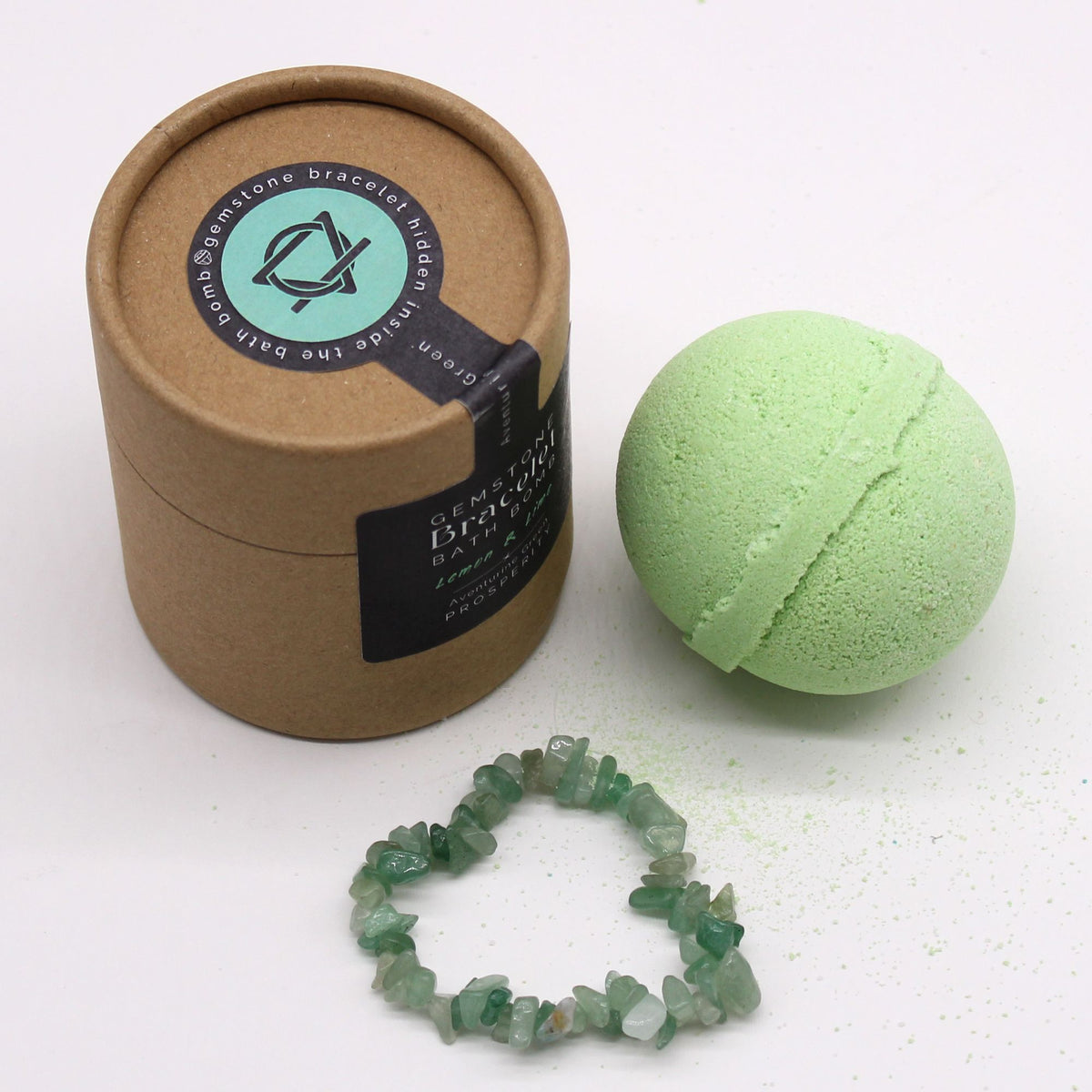 Green Aventurine Gemstone Bracelet Bath Bomb – view 2