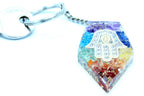Orgonite Power Keyring - Gemstone Chakra Hamsa – view 2