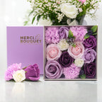 Square Soap Flower Gift Box - Lavender Rose & Carnation – view 2