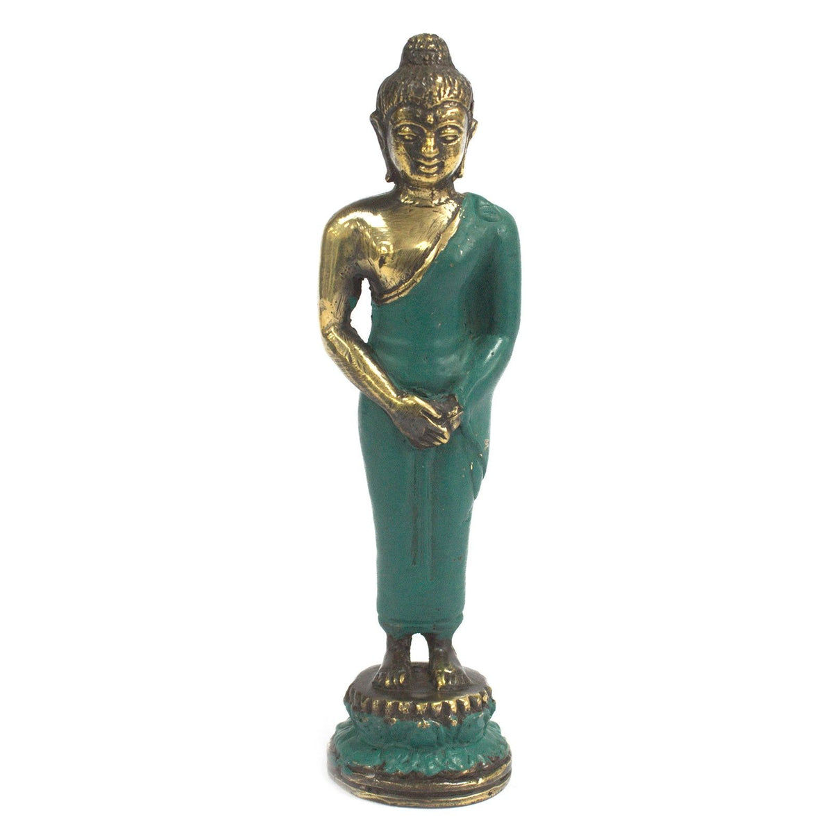 Brass Standing Buddha Statue – Medium – view 4