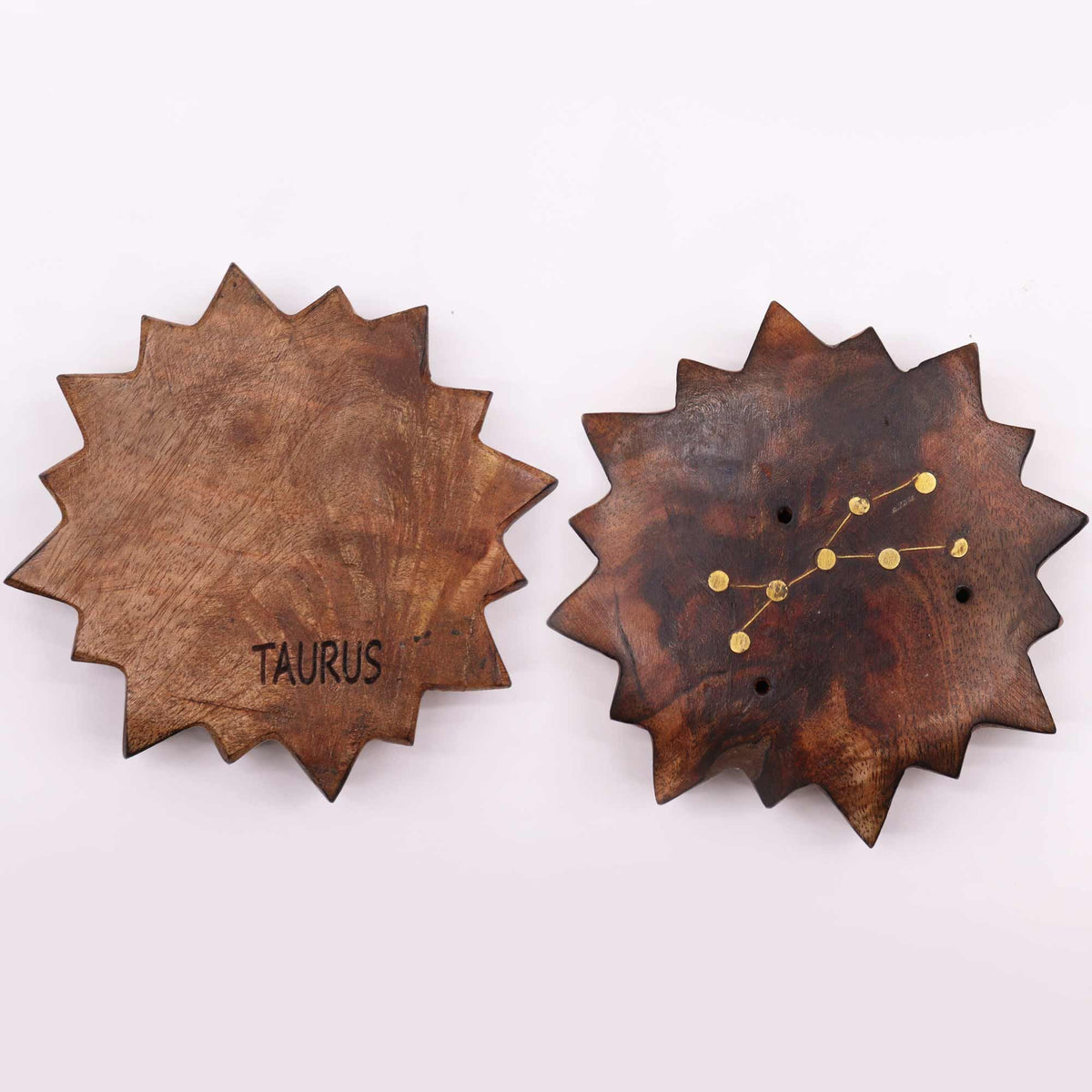 Sun Zodiac Sign Incense Burner, Engraved Brass – view 3