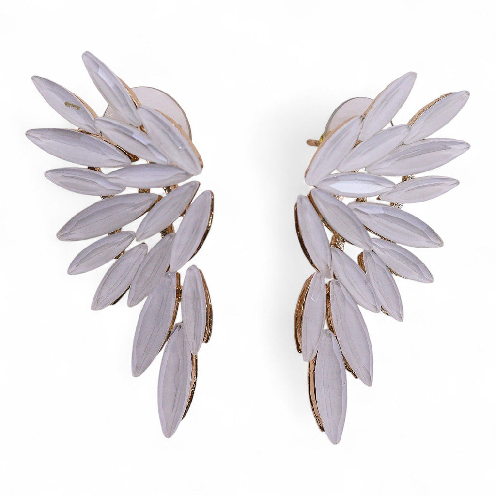 Nymph Pearl Angel Wings Vintage Glass Earrings – view 3