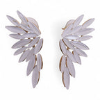 Nymph Pearl Angel Wings Vintage Glass Earrings – view 3