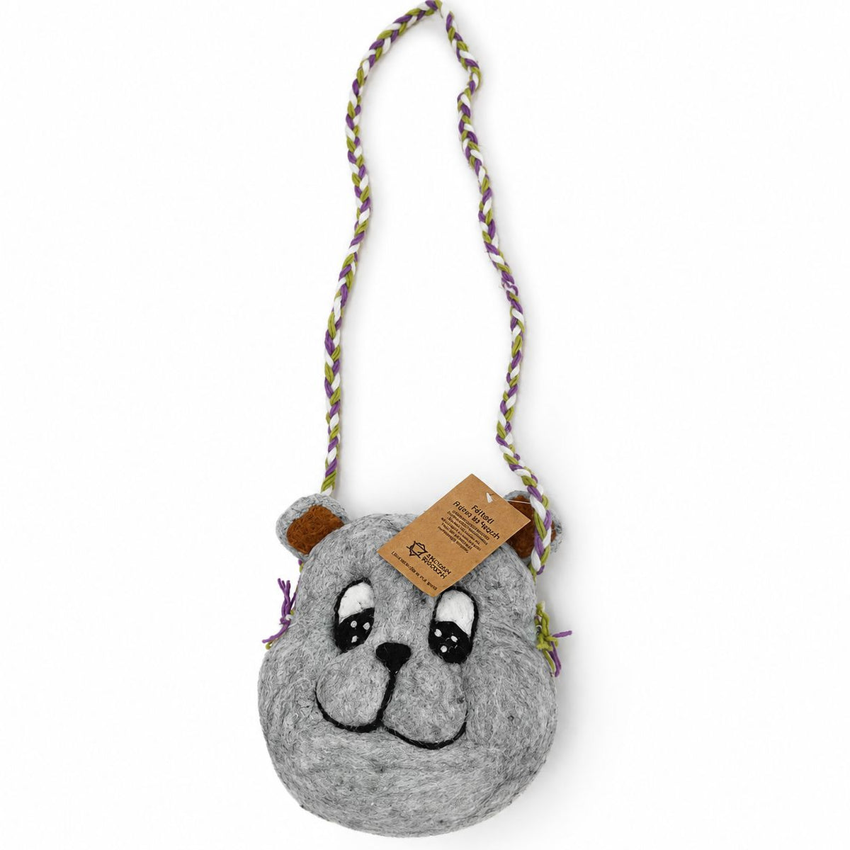 Felted Bear Bag with Braided Strap – view 4