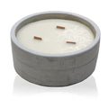 Large Concrete Wooden Wick Candle - Crushed Vanilla & Orange