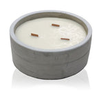 Large Concrete Wooden Wick Candle - Crushed Vanilla & Orange