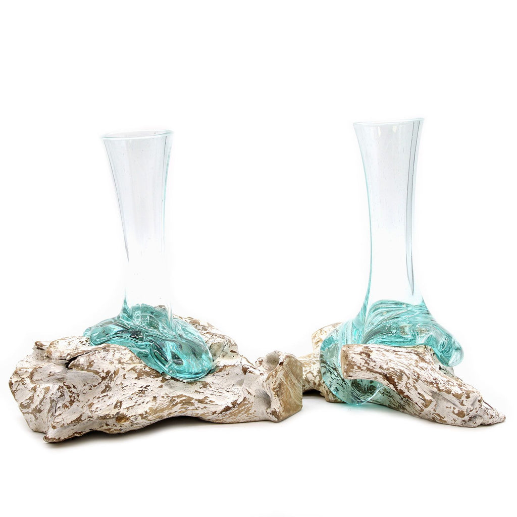 Molten Glass Vase on Whitewash Wood - Medium – view 6