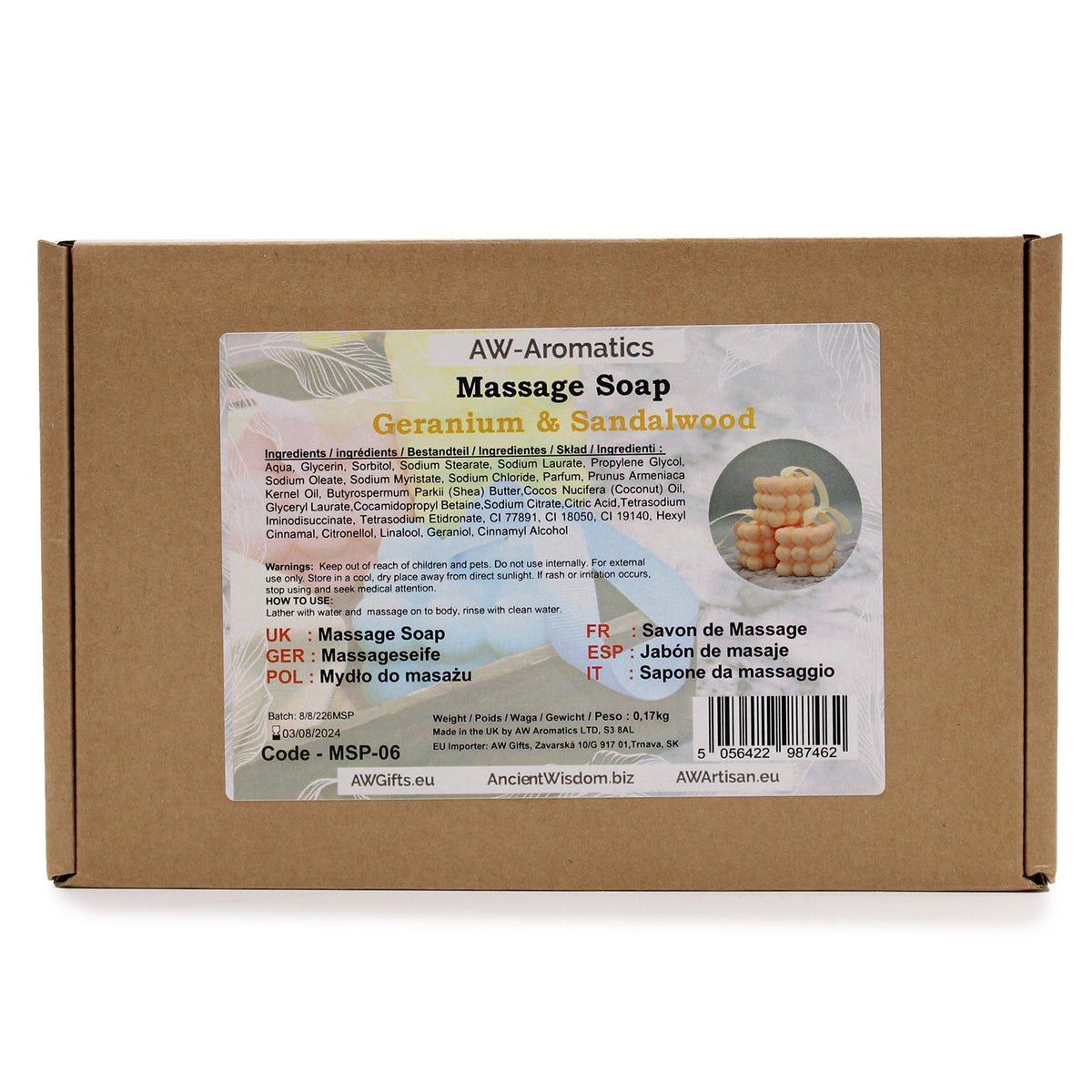 Massage Soap Bar - Geranium & Sandalwood – view 3