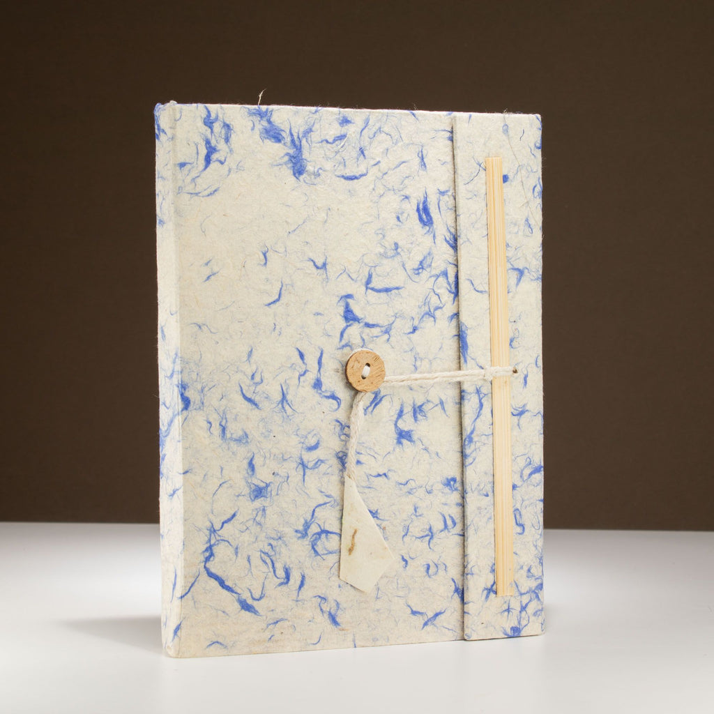 Lokta Blue Cotton Fleck Notebook – Large, Bookmark – view 2