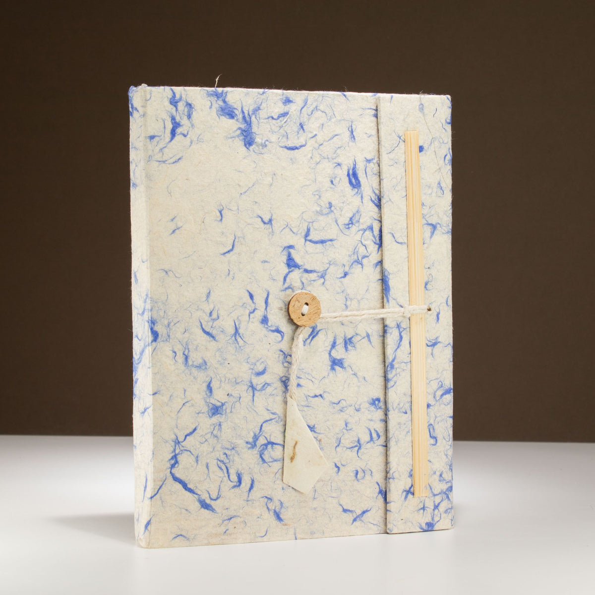 Lokta Blue Cotton Fleck Notebook – Large, Bookmark – view 2