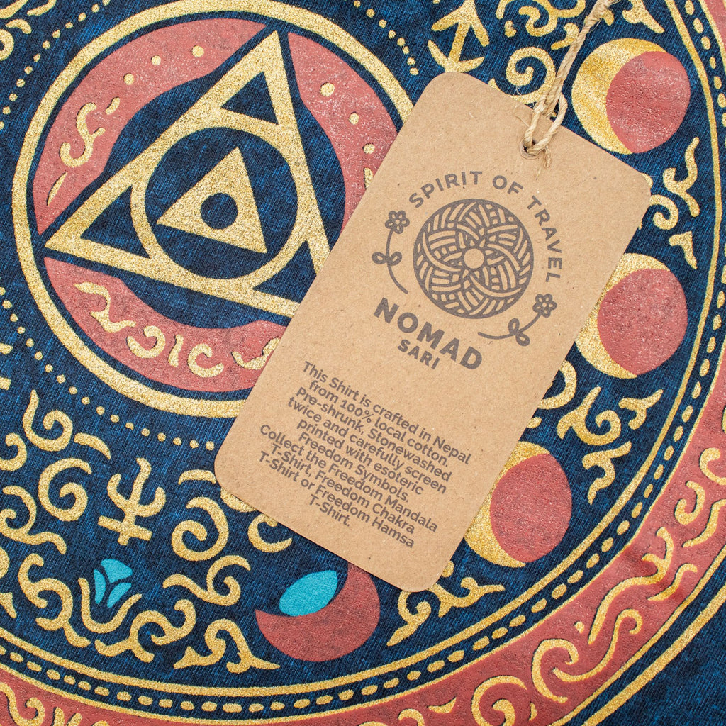 Nomad Sari Stonewashed T-Shirt - Stay Wild Moon Child - Blue - Medium – view 5