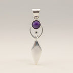Goddess Amethyst Pendant Necklace on Silver Plated Cord 45cm – view 5