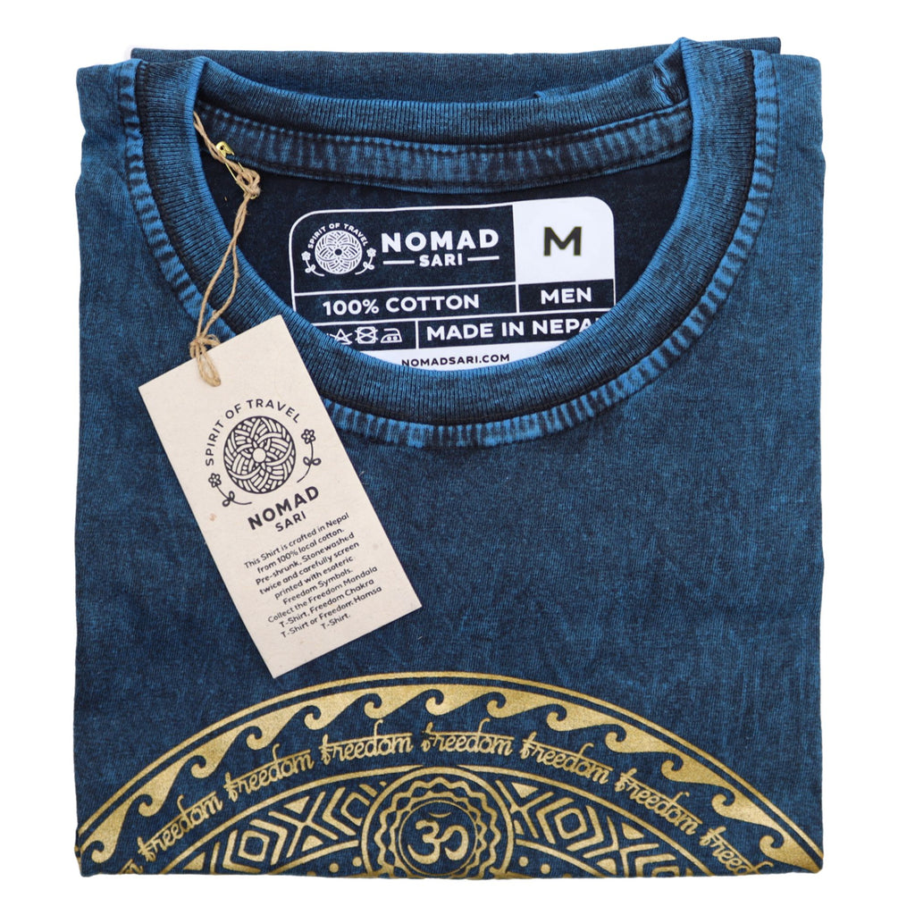 Nomad Sari Stonewashed T-Shirt - Chakra - Blue - Medium – view 2