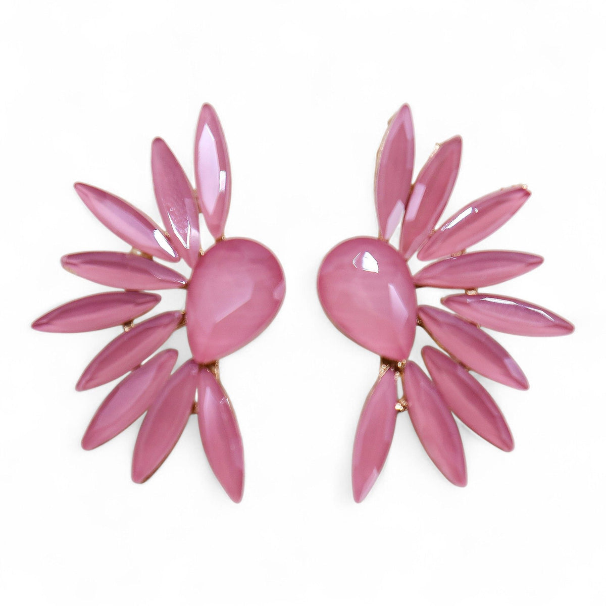 Soft Pink Vintage Glass Angel Wings Earrings