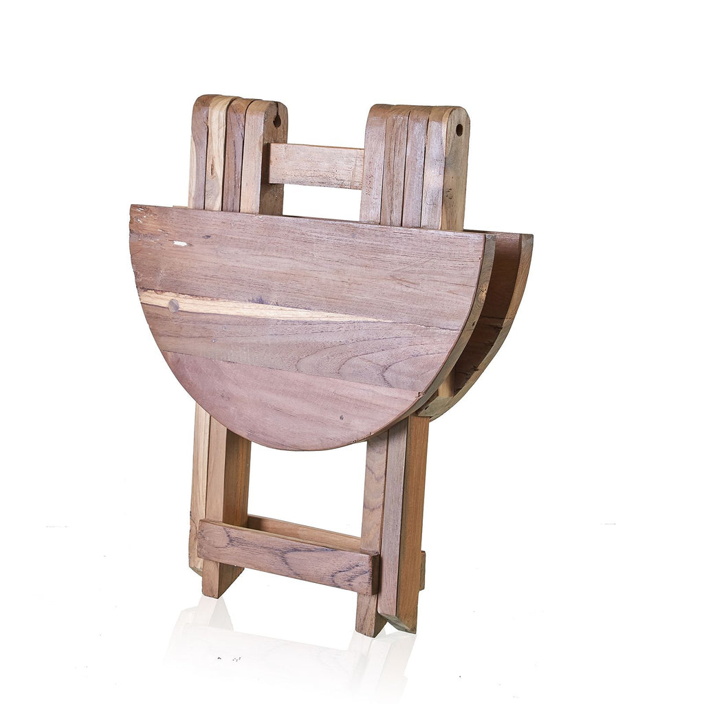 Round Folding Coffee Table, Recycled Teak - 50 cm – view 5