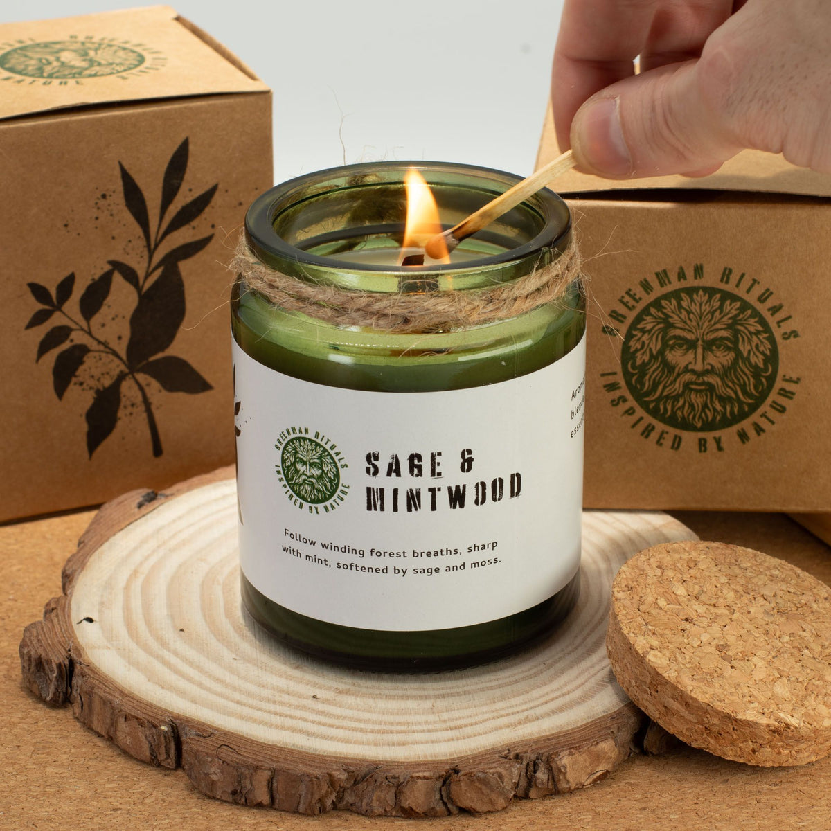 Greenman Woodwick Soy Candle - Moss & Mist – view 8