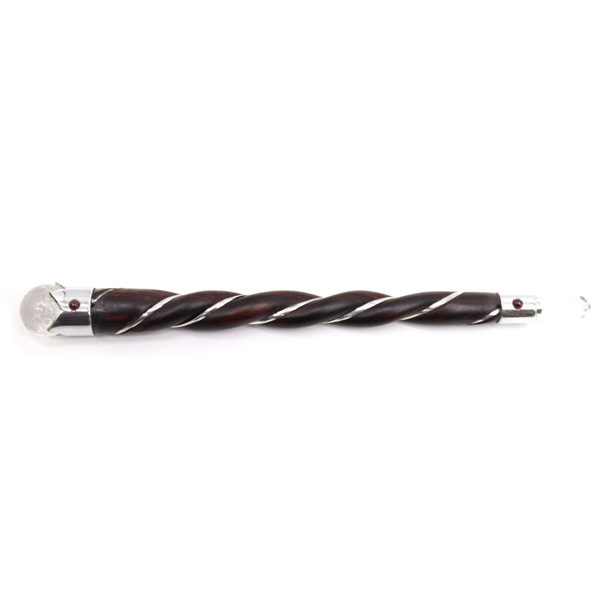Twisted Wood and Rock Quartz Healing Wand – view 3