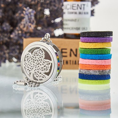 Aromatherapy Diffuser Necklace - Leaf 30mm – view 4