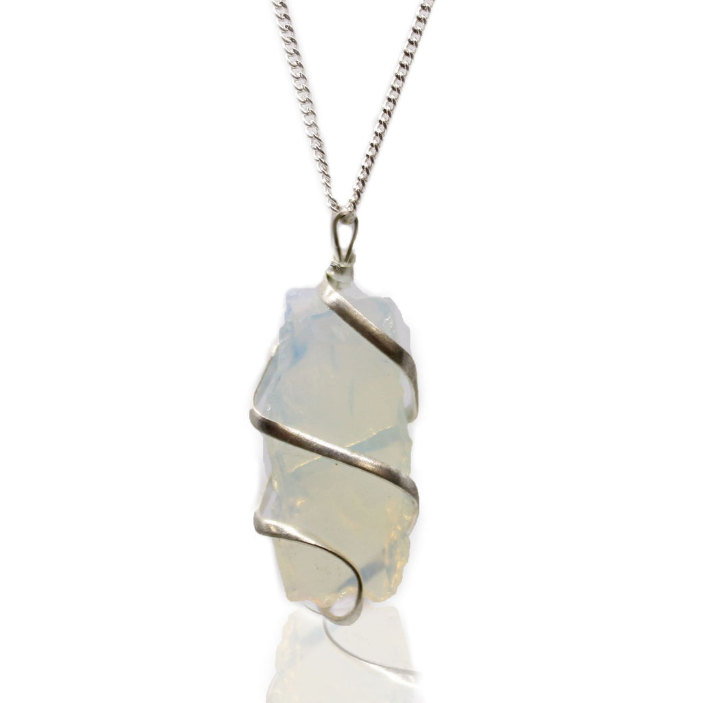 Cascade Wrapped Necklace - Rough Opalite – view 2