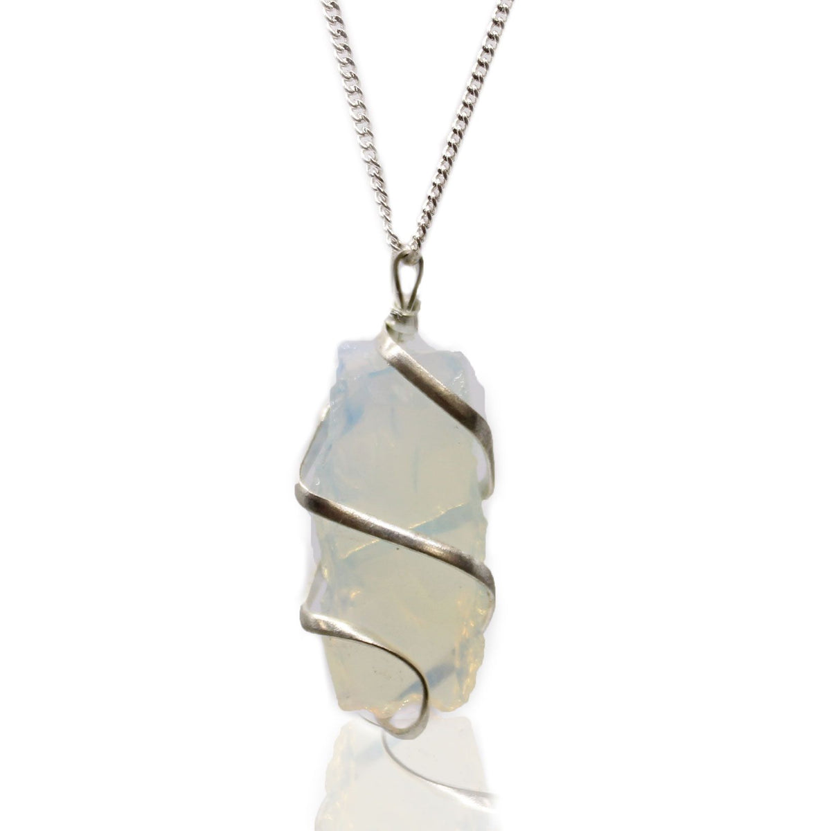 Cascade Wrapped Necklace - Rough Opalite – view 2