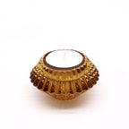 Set of 2 Flower Flip Candle Holders - Antique Amber