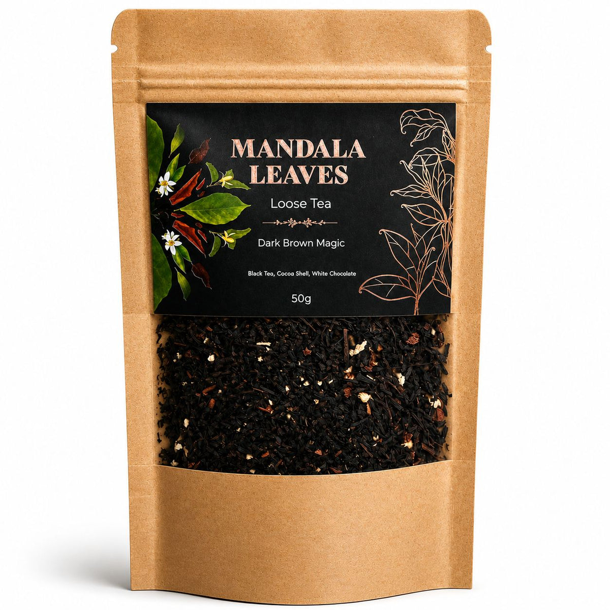 Dark Brown Magic Chocolate Tea Blend, 50g