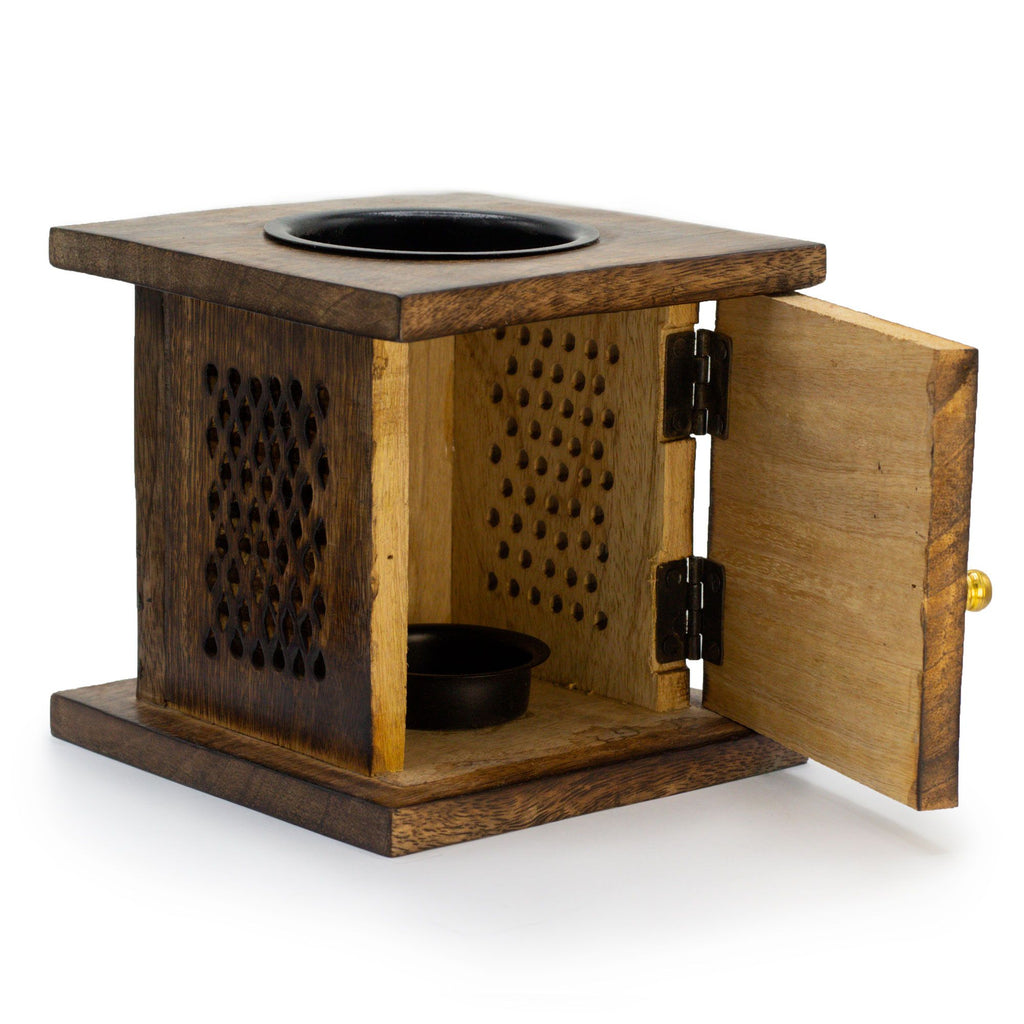 Large Mango Wood Box Oil Burner Tree of Life – view 3