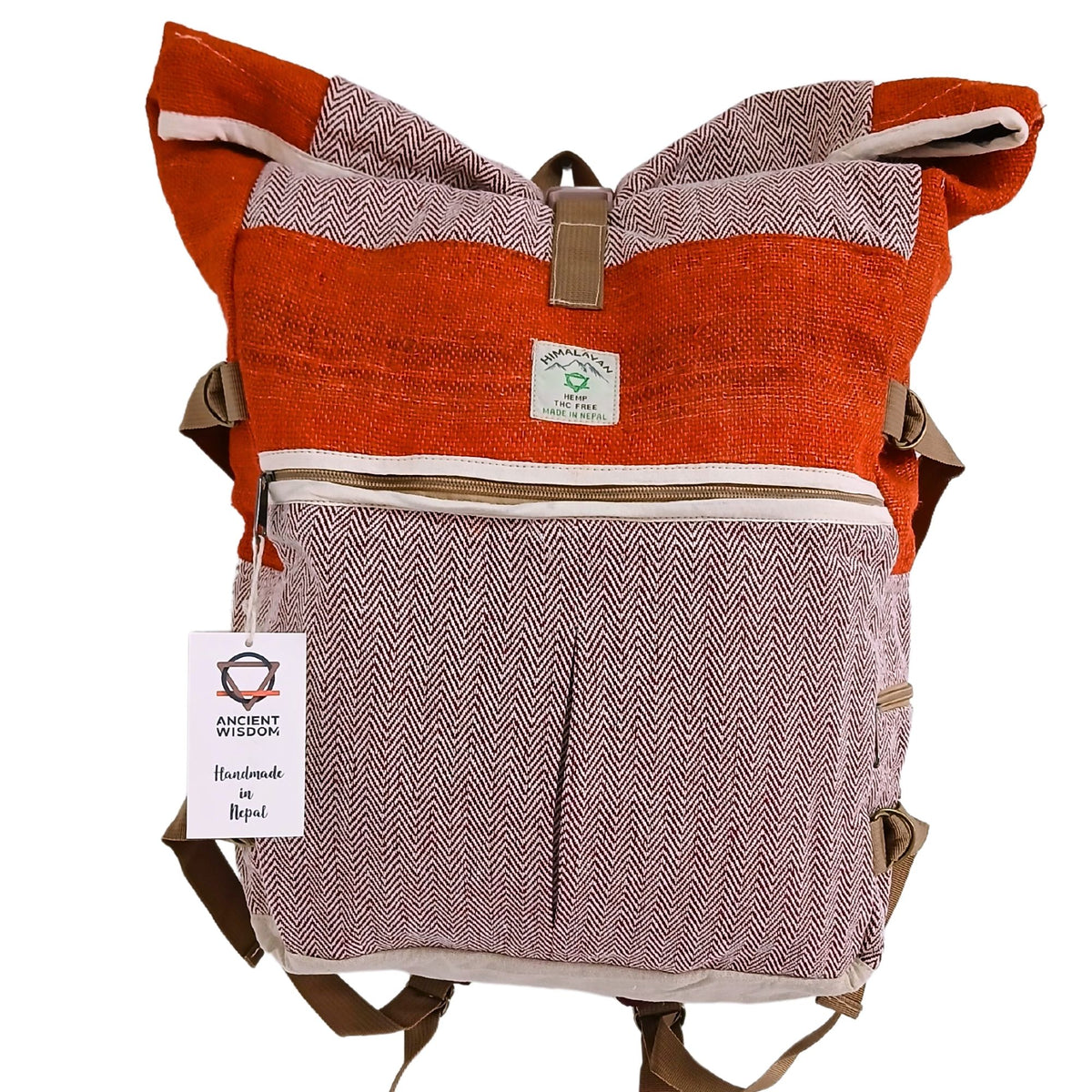 Hemp Trekking Rolling Backpack - Sunset Orange – view 2
